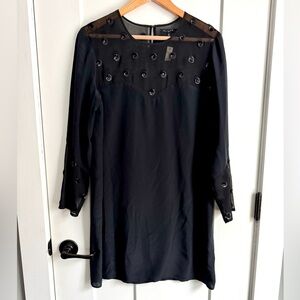 NWT Broadway and Broome 100% Silk Black Dress M